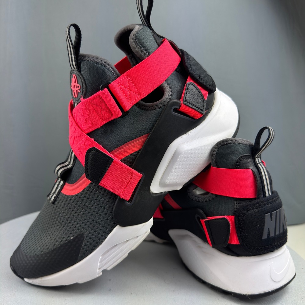 Nike Air Huarache City GS Youth SZ 7Y Running Shoes Anthracite Solar Red Sneaker